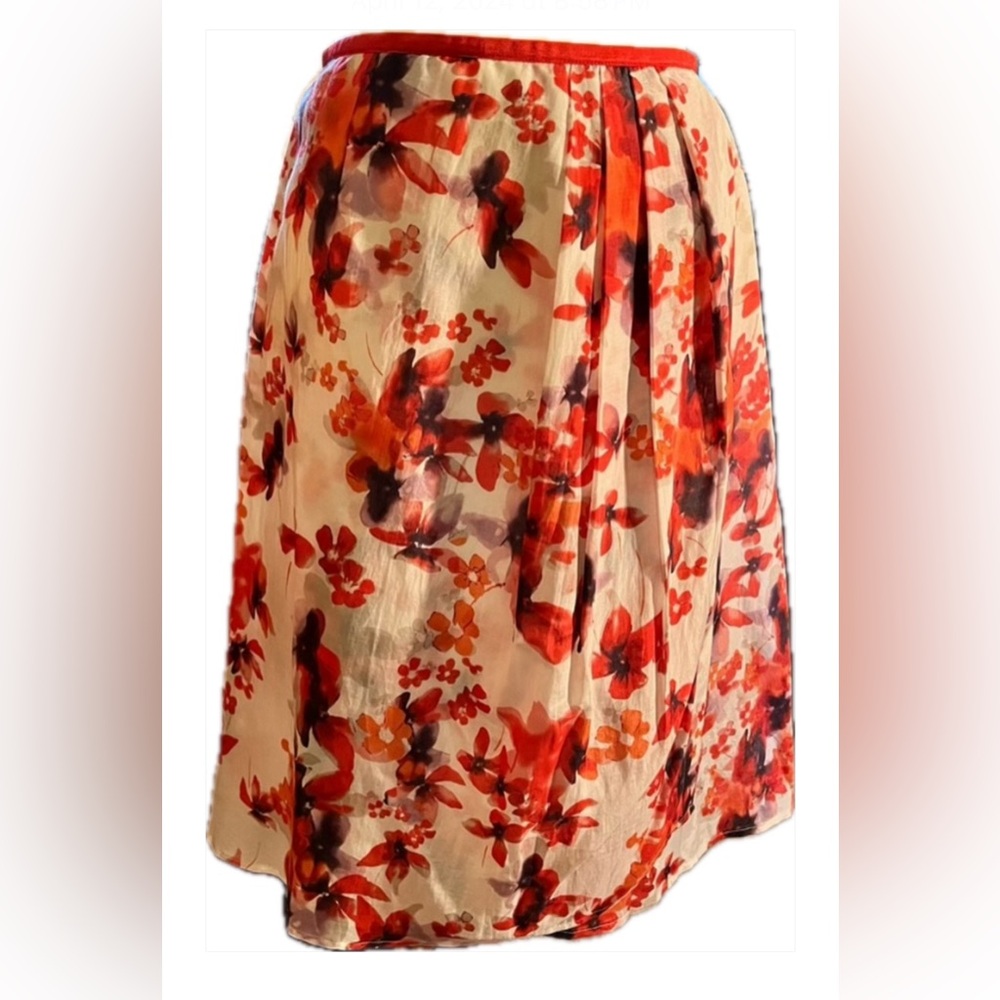 Nic+Zoe flowered faux wrap skirt
